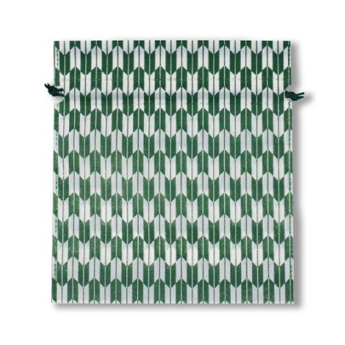不織布巾着矢絣柄 ダークグリーン 1箱(