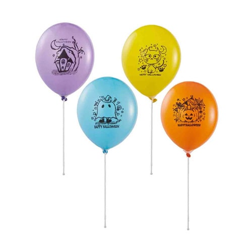 ハロウィンバルーン ゴム風船 4柄10色