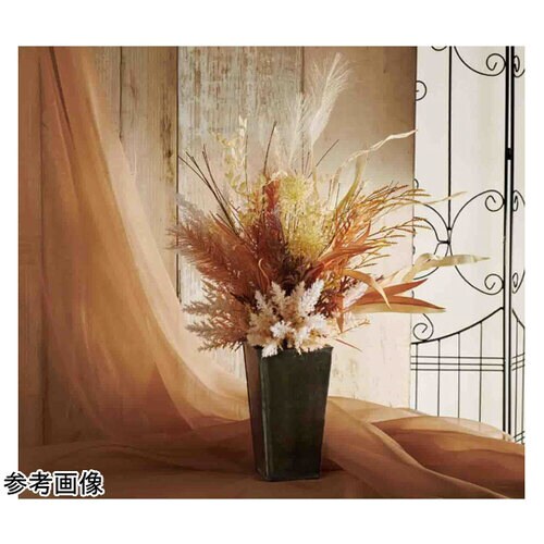 パンパスグラス秋の造花アレンジ ブリキベース