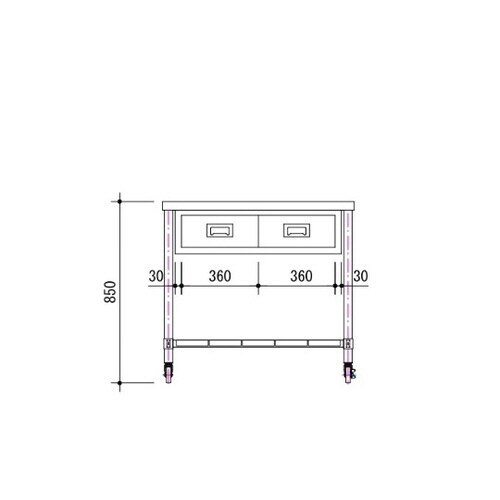 作業台(引出し付) 片面式 900×600×850