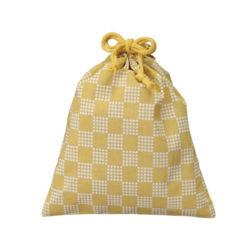 和風柄巾着 大 市松柄 イエロー 1箱(