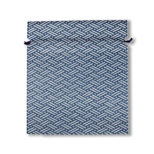 不織布巾着檜垣柄 ネイビー 1箱(1000枚入)