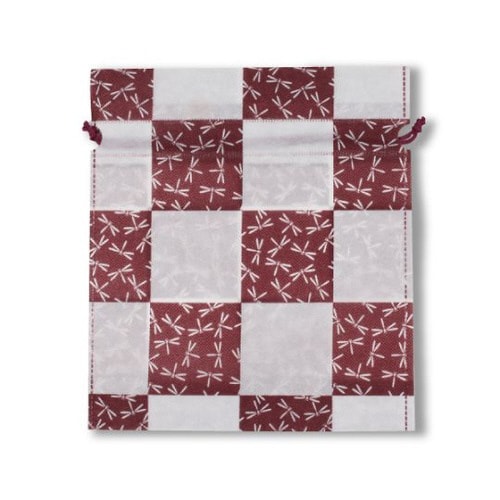 不織布巾着C蜻蛉柄 ワインレッド 1箱(