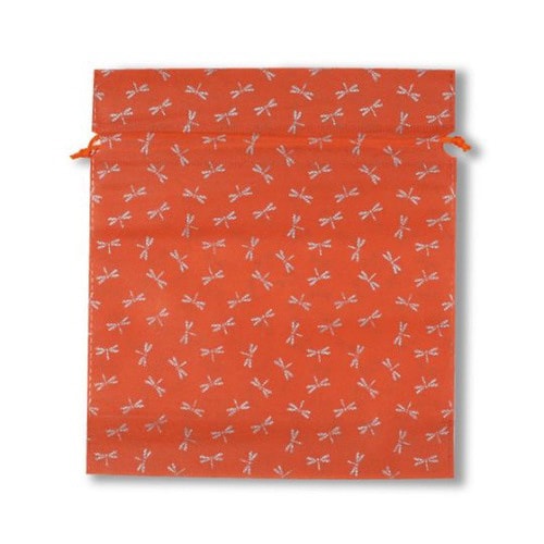 不織布巾着蜻蛉柄スカーレット 1箱(1000枚入)