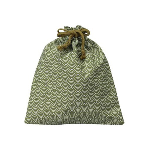 和風柄巾着(青海波)大グリーン 1箱(500枚入)