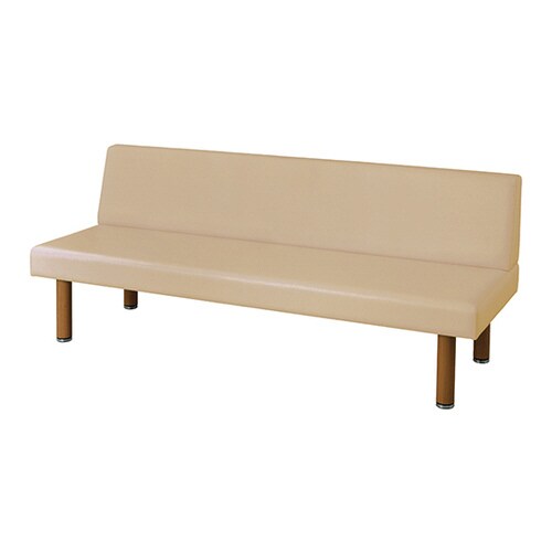 ロビーベンチ(背付き・木目調) アイボリー