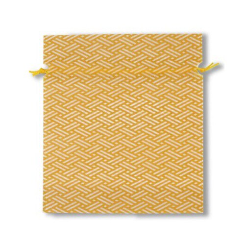 不織布巾着檜垣柄 マスタード 1箱(1000枚入)