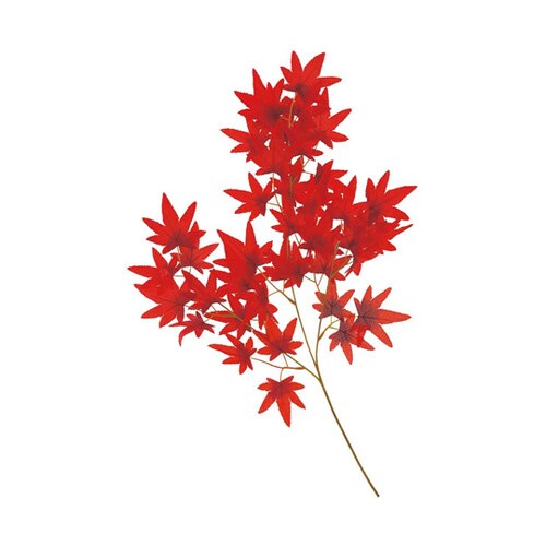紅葉造花スプレー 64cm 秋飾り レッド 12本