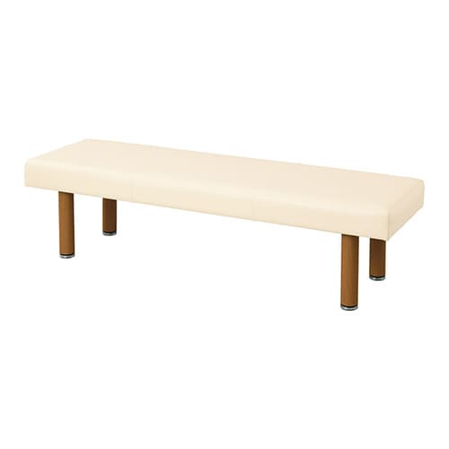 ロビーベンチ(背無し・木目調) クリーム