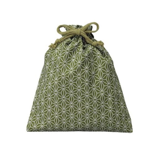和風柄巾着(麻の葉)大グリーン 1箱(500枚入)