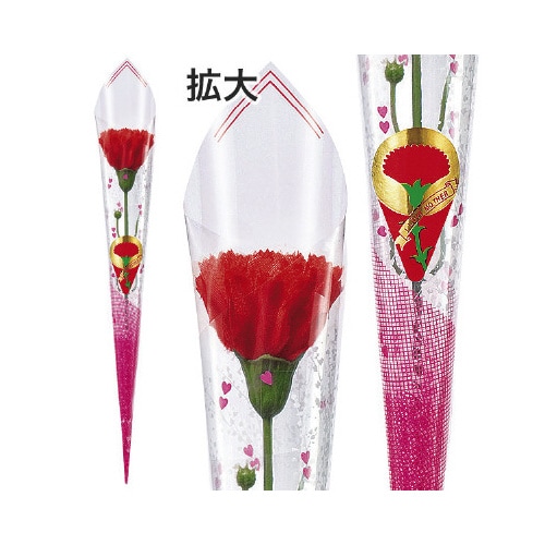 カーネーションかすみイラストラップ(小)