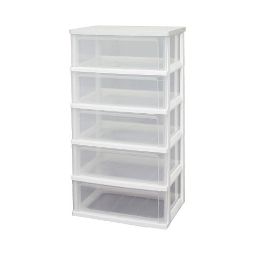 ウッドトップチェスト 5段 ホワイト