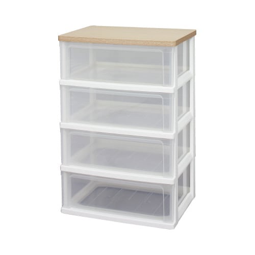 ウッドトップチェスト 4段 フレンチオーク