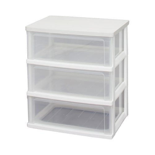 ウッドトップチェスト 3段 ホワイト