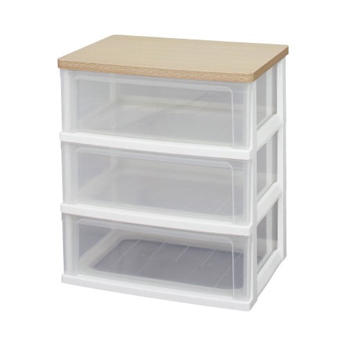 ウッドトップチェスト 3段 フレンチオーク