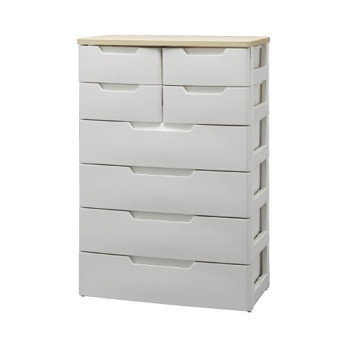 MUチェスト 大4小4 ホワイト/ペア