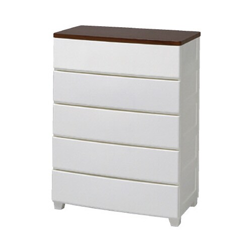 ウッドトップチェスト 幅72−5段 W/WN