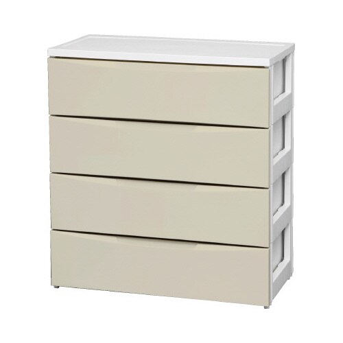 スリムチェスト 幅72−4段 ホワイト/アイボリー