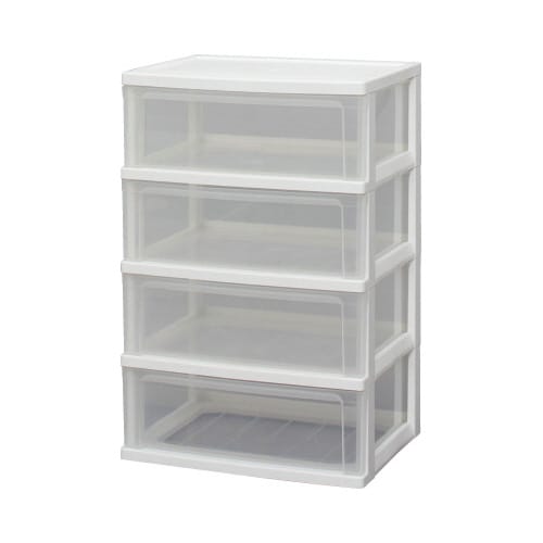 ウッドトップチェスト 4段 ホワイト