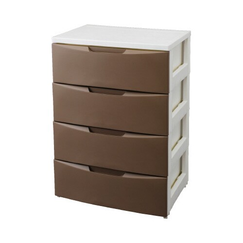 ルームチェスト 幅55−4段 ホワイト/ブラウン