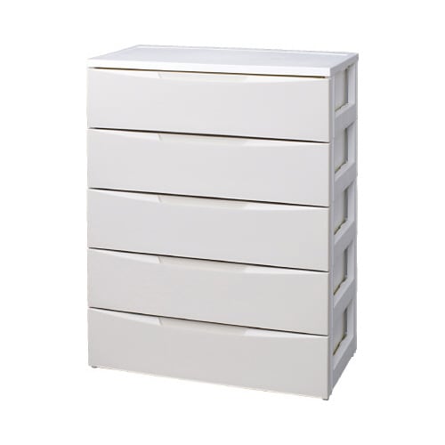 ルームチェスト 幅72−5段 ホワイト/アイボリー
