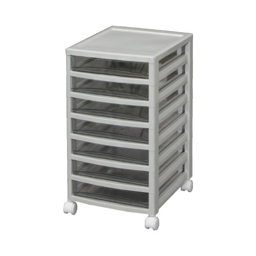 オフィスチェスト 浅7段 ライトグレー