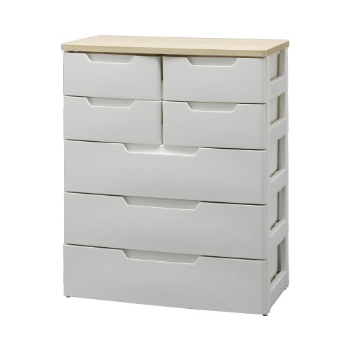 MUチェスト 大3小4 ホワイト/ペア