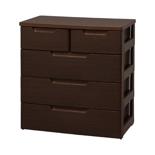 MUチェスト 大3小2 木目ブラウン