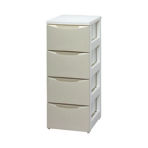 スリムチェスト 幅32−4段 ホワイト/アイボリー