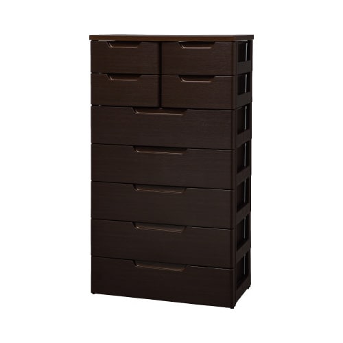 MUチェスト 大5小4 木目ブラウン