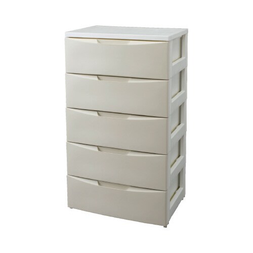 ルームチェスト 幅55−5段 ホワイト/アイボリー