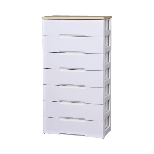 ウッドトップチェスト 幅72‐7 ホワイト/ペアー