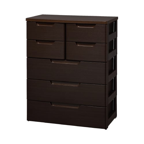 MUチェスト 大3小4 木目ブラウン