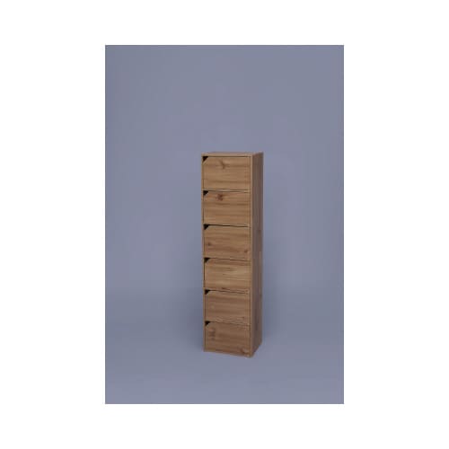 モジュールボックス扉付 6段 ナチュラル