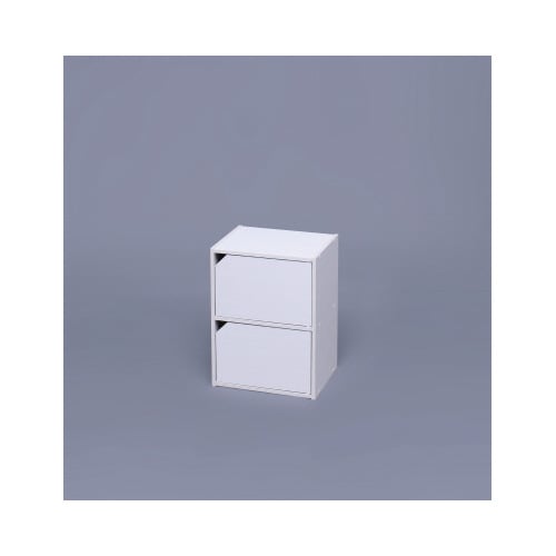 モジュールボックス扉付 2段 オフホワイト