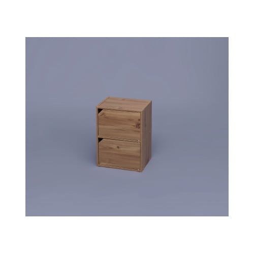 モジュールボックス扉付 2段 ナチュラル