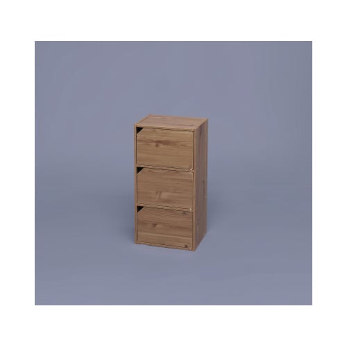 モジュールボックス扉付 3段 ナチュラル