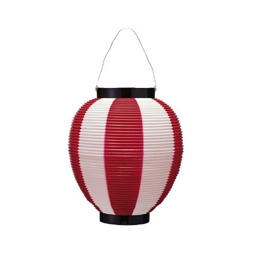 ポリ夏目八寸丸提灯(コンビ)レッド2個