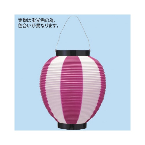ポリ夏目八寸丸提灯(コンビ)ピンク2個