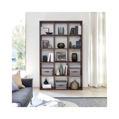 グリッドシェルフW1240H2053ダークブラウン