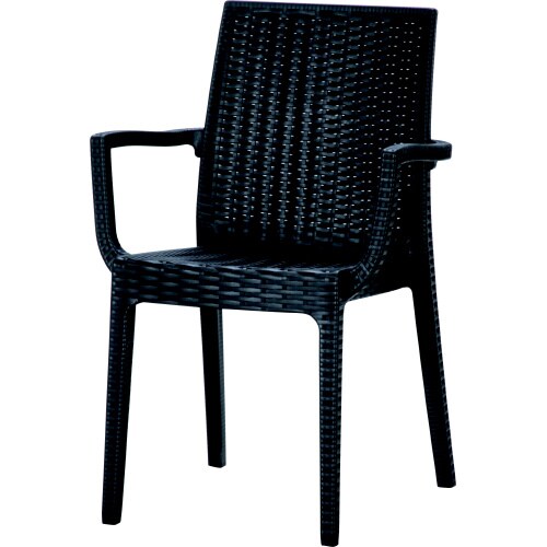 ステラチェア肘付 ブラック(11234) 2脚