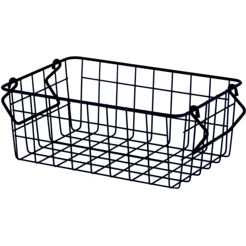 スタッキングワイヤーバスケ黒26x18x10 6個