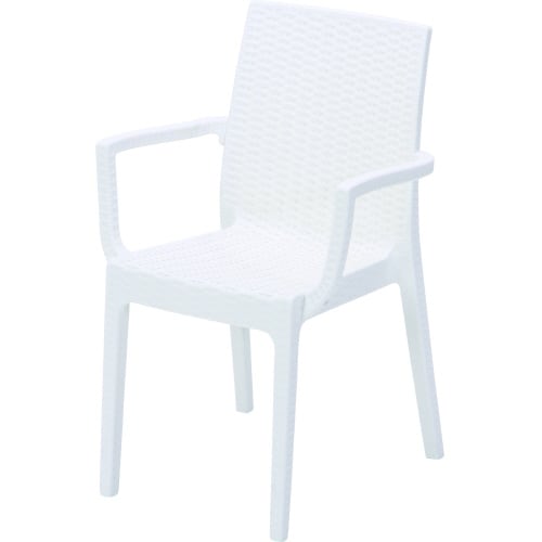 ステラチェア肘付 ホワイト(12516) 2脚