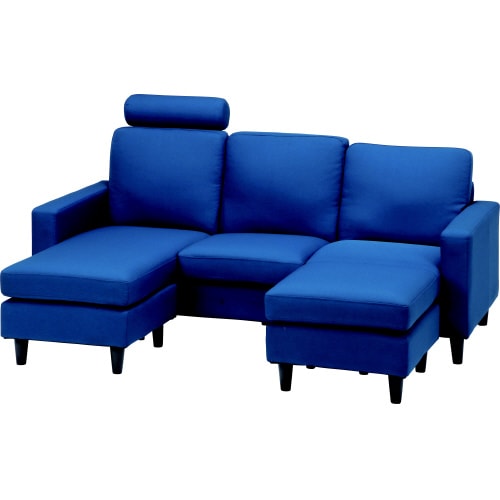 ヘッド付カウチソファL 701 ブルー