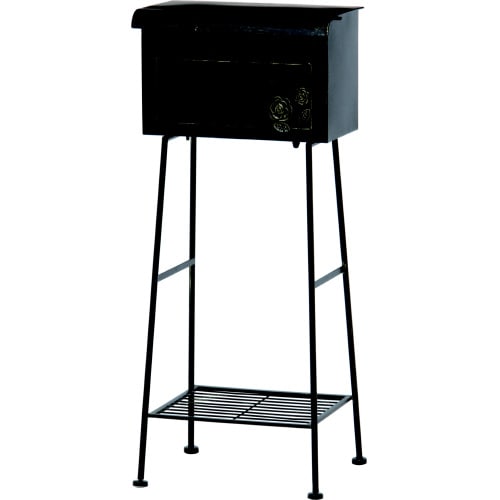 ガーデンポスト(オブジェ) ローズ ブラック 横型