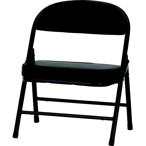 折りたたみチェア ロータイプワイドPU BK 4脚