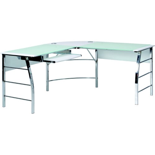 ガラスPCデスク L型 CT−1040WH