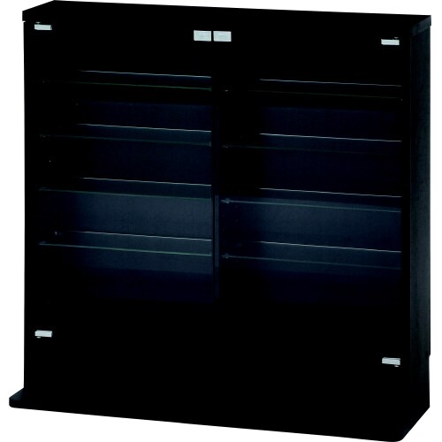 ガラスコレクションケース ロータイプ 浅型 BK