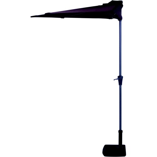 半円パラソル ブラウン