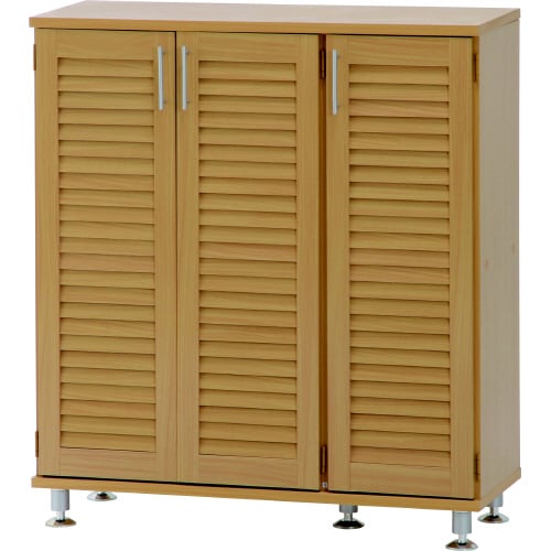 ルーバーシューズボックス ワイド ナチュラル